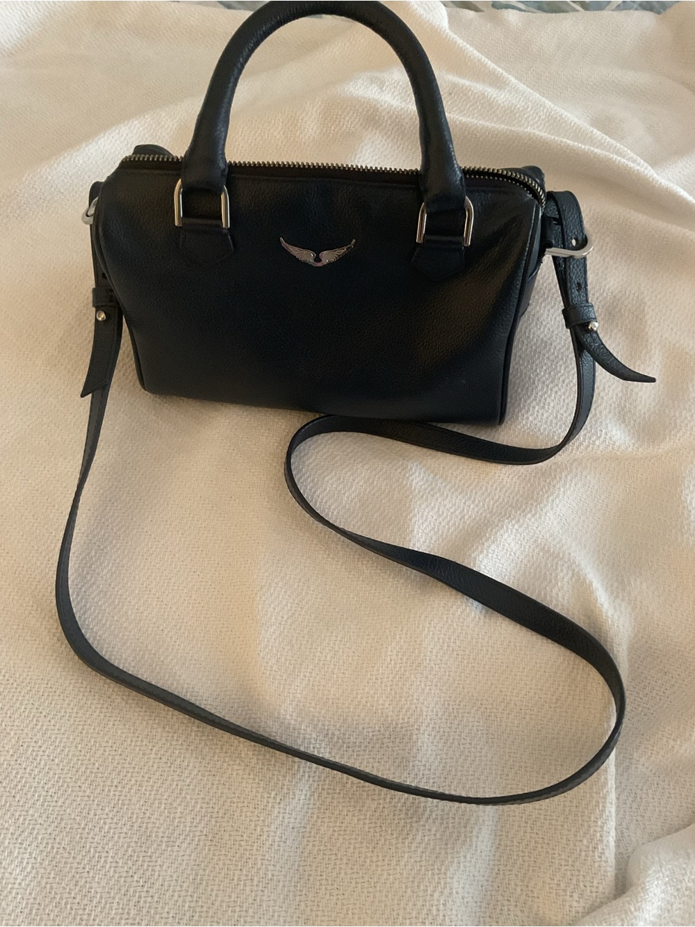 Zadig & Voltaire navy Leather Mini Satchel Crossbody